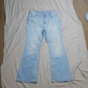 NWOT Size 16 High Rise Flare Jeans Plus sz Old Navy Light Blue